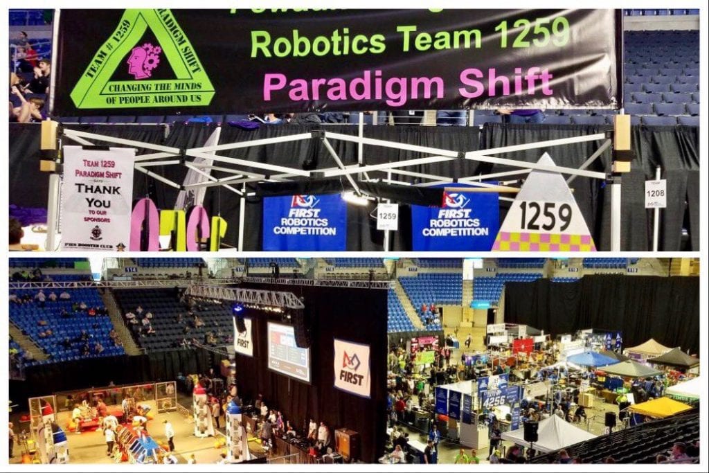 Paradigm Shift Banner and View of Arena