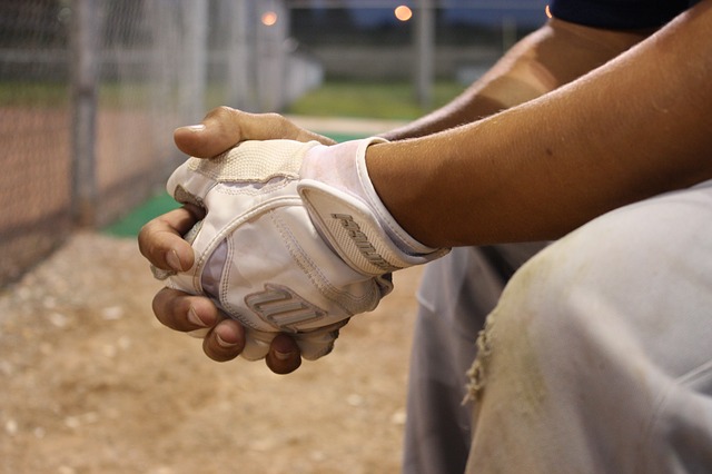 Closeup of player's clasped hands