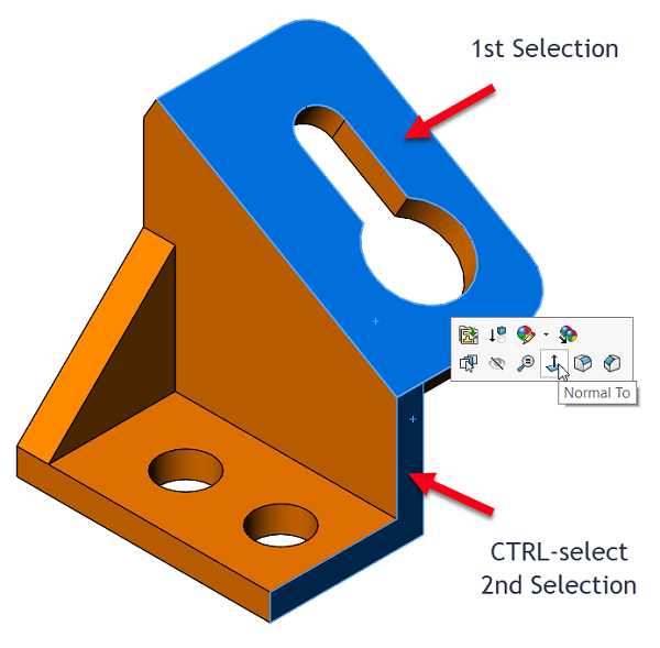 Example of Normal To view and upward facing