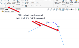 Visual 2 of a virtual sharp created after fillet applied