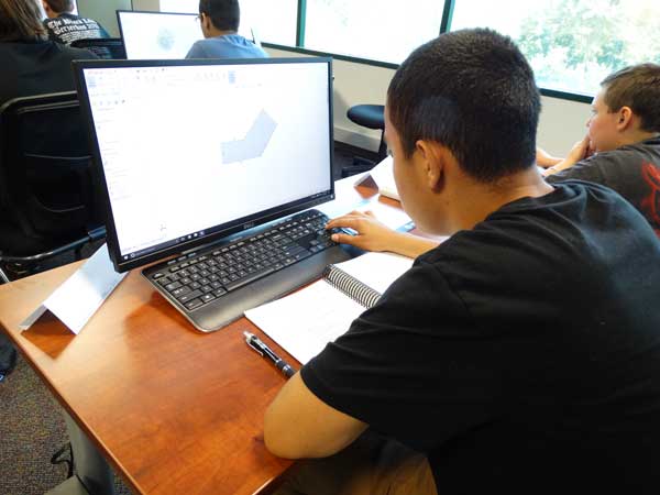 Student working on a computer