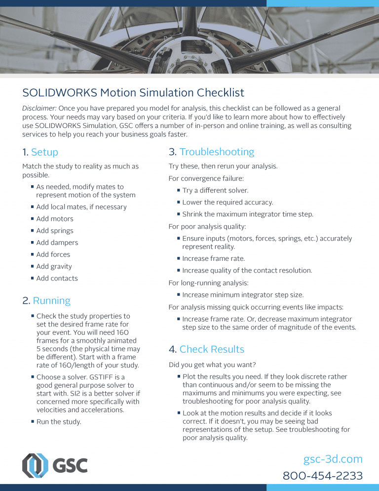 Best Practices for SOLIDWORKS Motion Analysis - GSC
