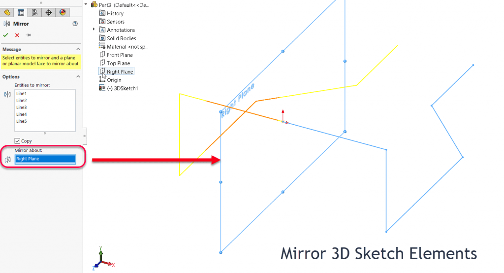 Sketch mirror plane