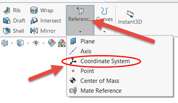 Custom Coordinate System screenshot of reference selection