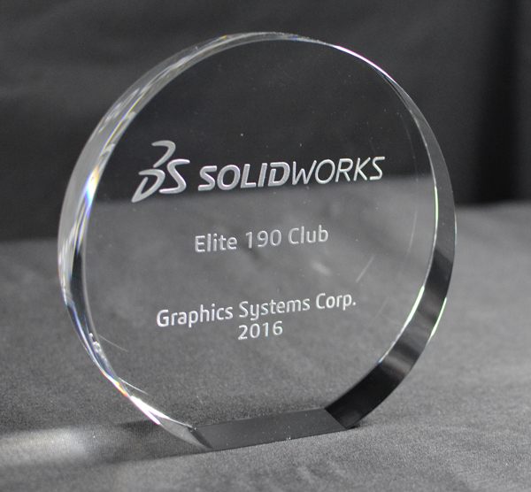 SOLIDWORKS Elite 190 Club Award Graphics Systems Corp. 2016