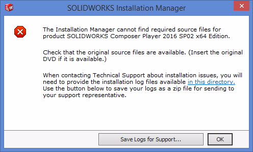 SOLIDWORKS Installation Manager Pop Up