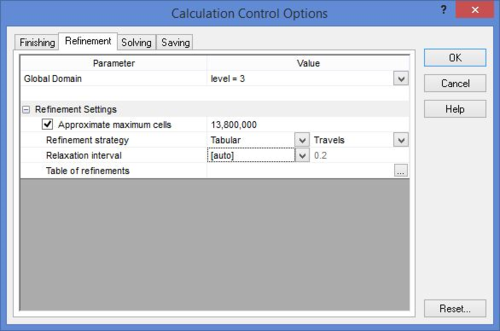 Calculation Control Options Refinement Tab Tabular image 2