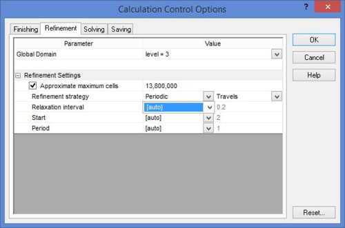 Calculation Control Options Refinement Tab Tabular image 3