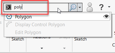 Start to Type Polygon into the Search