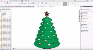 Feature Photo 2019 Holidays Christmas Tree Model in SOLIDWORKS