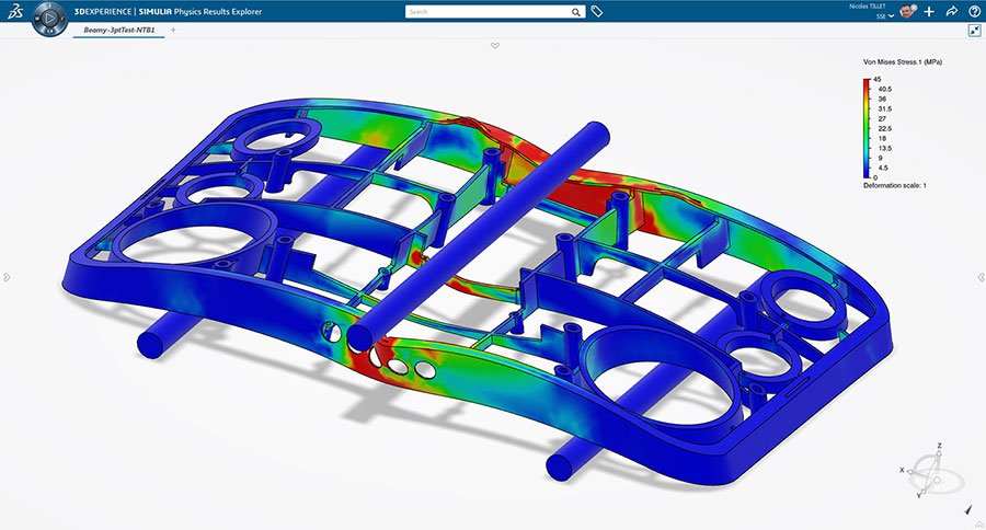 spe-non-linear-solver Simulation Graphic of a Car Frame