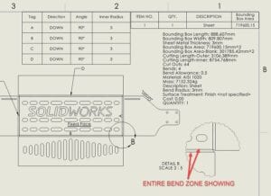 Entire Bend Zone Showing - SOLIDWORKS Sheet Metal