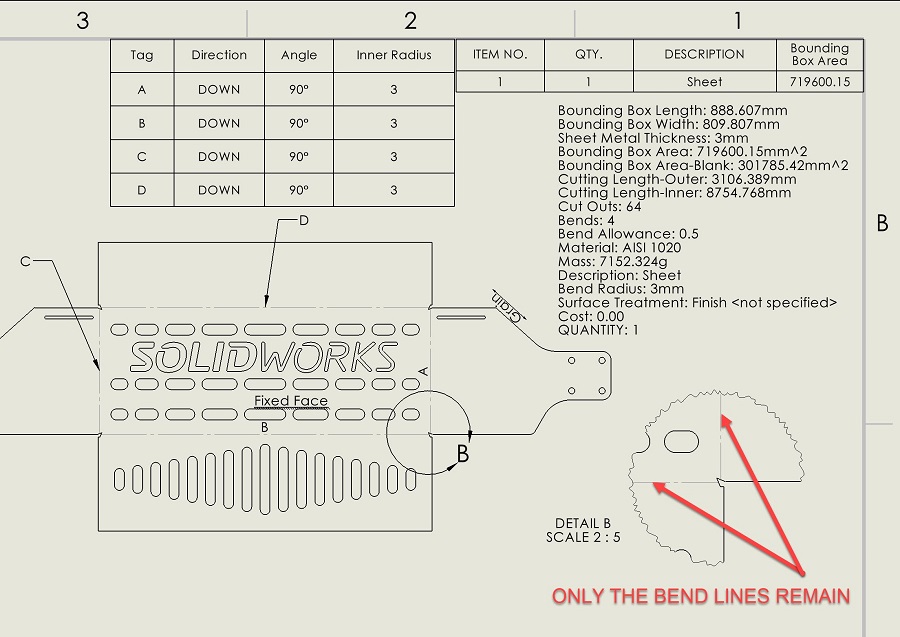 Only the Bend Lines Remain - Sheet Metal Part