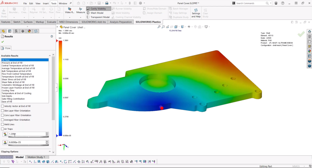 SOLIDWORKS Plastics Simulation