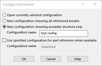 New Configuration showing assembly structure only