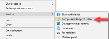 Send to Compressed, Zipped Folder