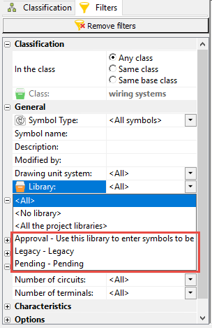 SOLIDWORKS Electrical filter libraries 