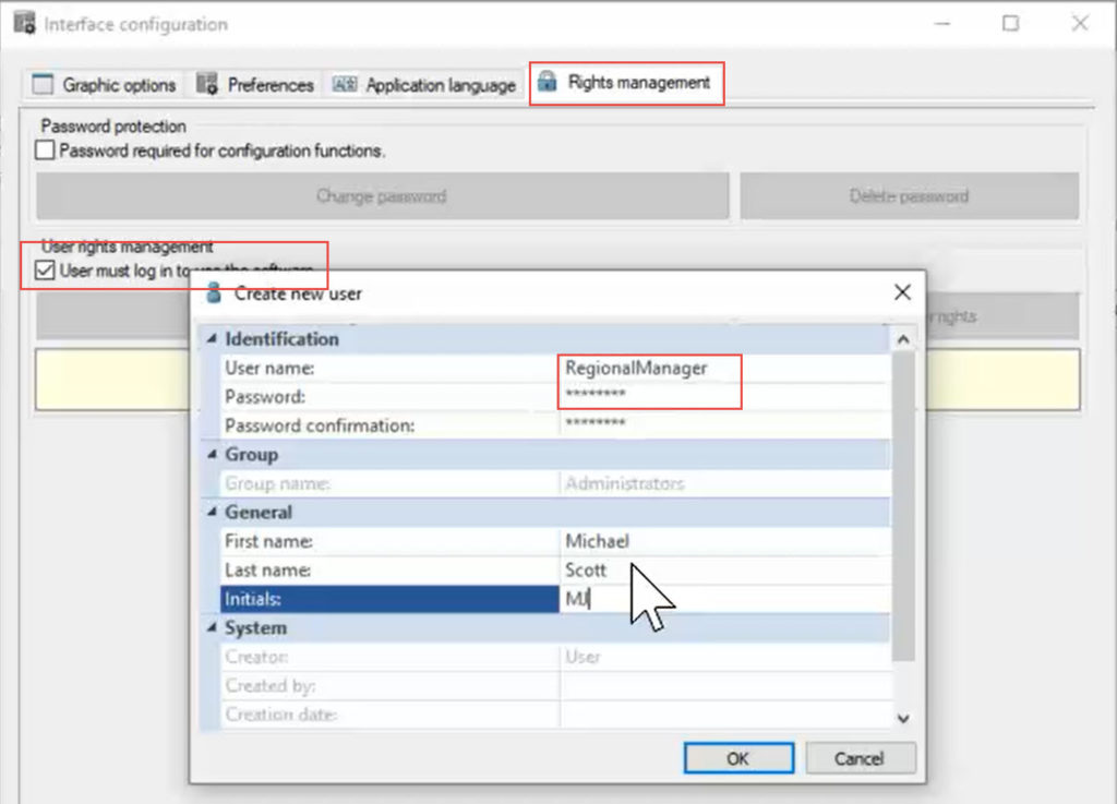 Interface configuration SOLIDWORKS Electrical