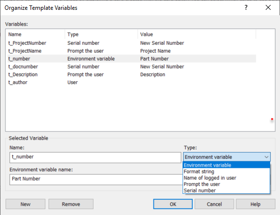 Organize template variables