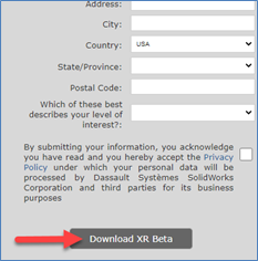 Contact download form SOLIDWORKS Extended Reality