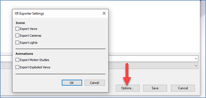 Click save to begin export