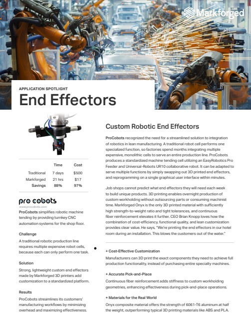 ProCobots robotic end effectors