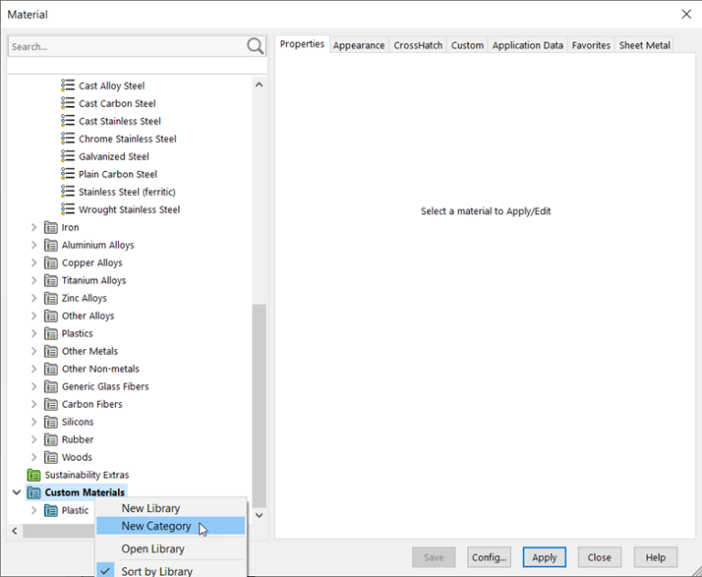 How to Use a Shared SOLIDWORKS Material Library | GSC