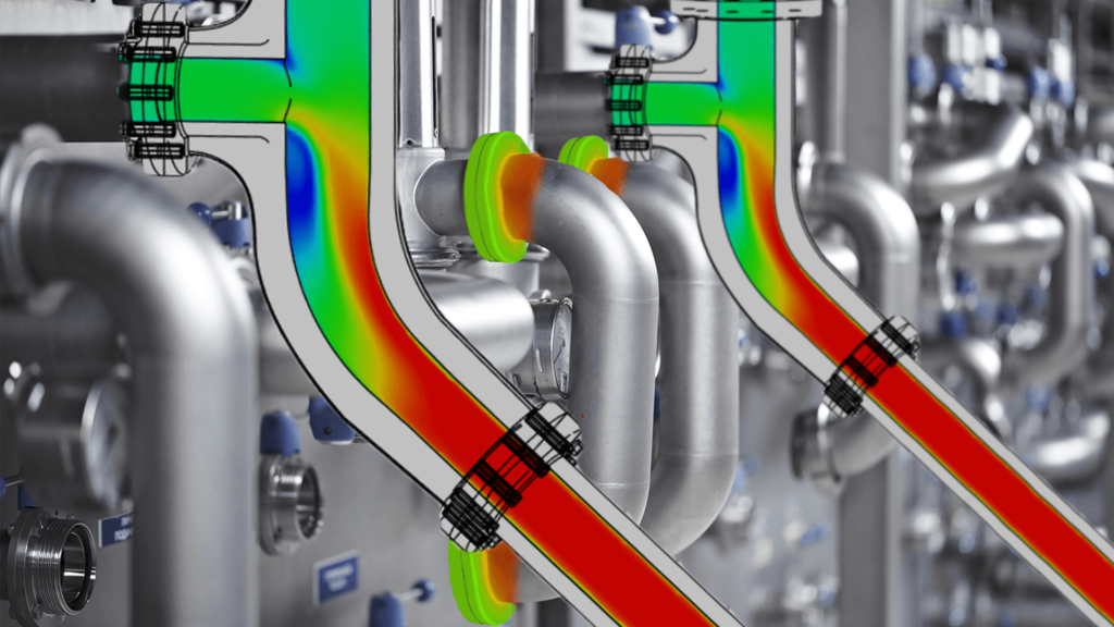 Fluid flow simulation through pipes