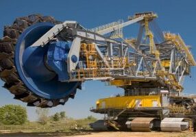 Giant bucket wheel excavator