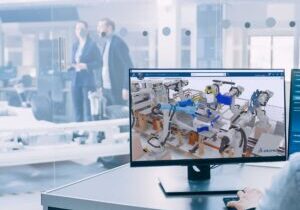 DELMIA software on desktop computer